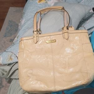 Priced to sell !Large leather Coach bag Beige